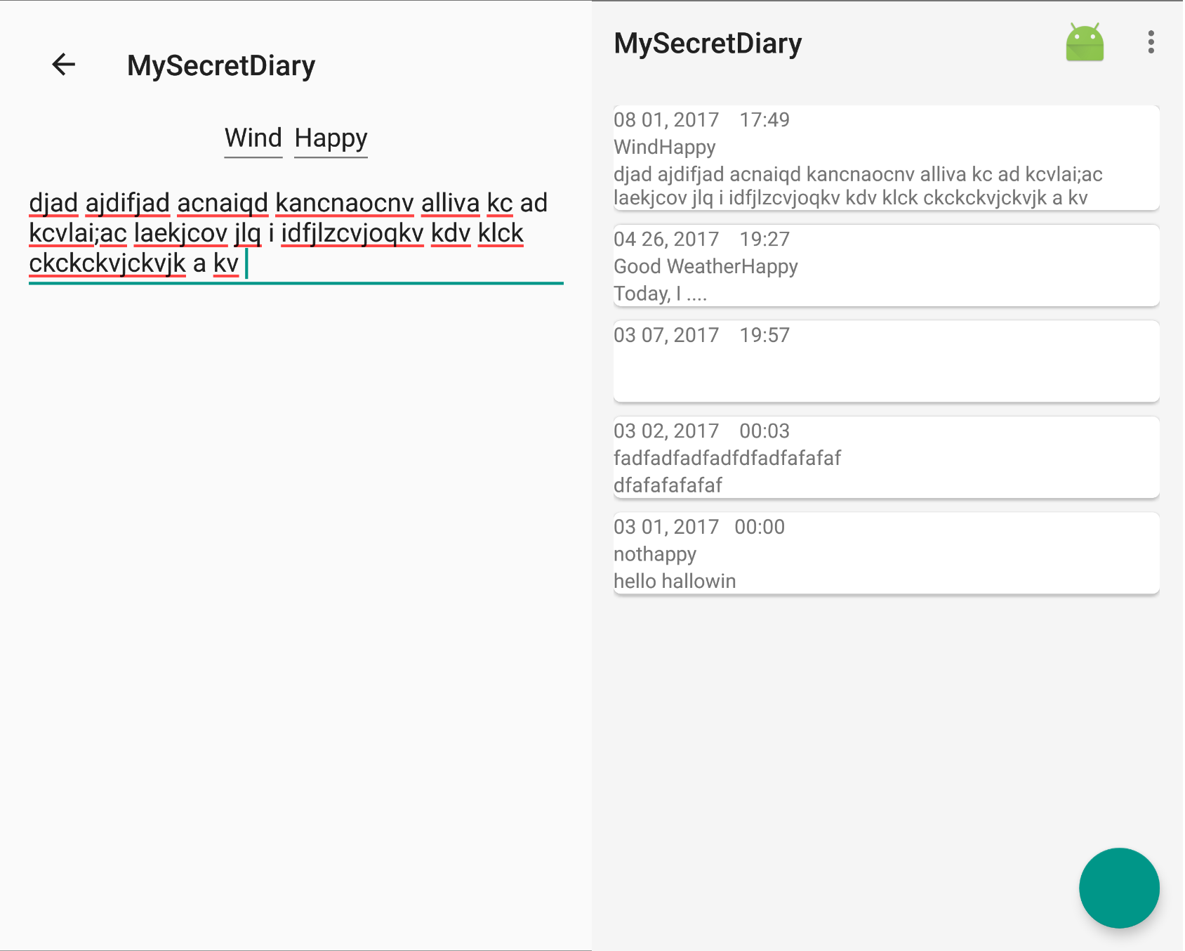Diary Writing Application